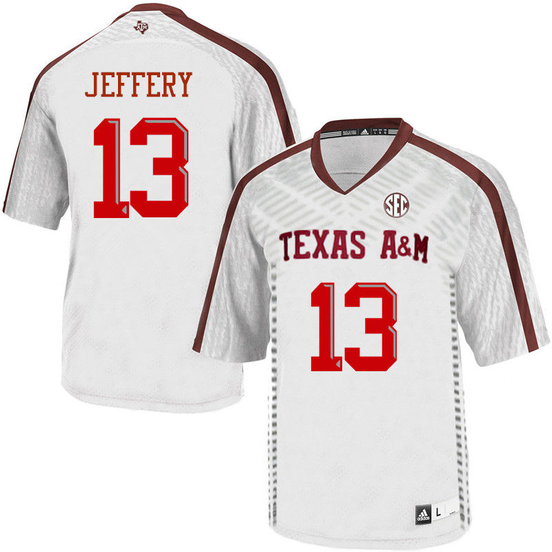 Men #13 Jamal Jeffery Texas A&M Aggies College Football Jerseys-White